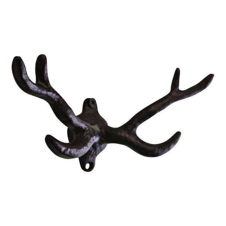 Geko Products - Wholesale Wall Hook - Rustic Cast Iron Wall Hooks, Stag Antlers, Small