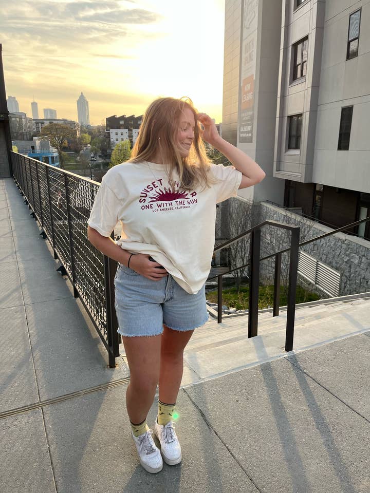 Sunday Violets - Wholesale Screen Printed T-Shirt - Women's - Sunset Chaser Premium Tee