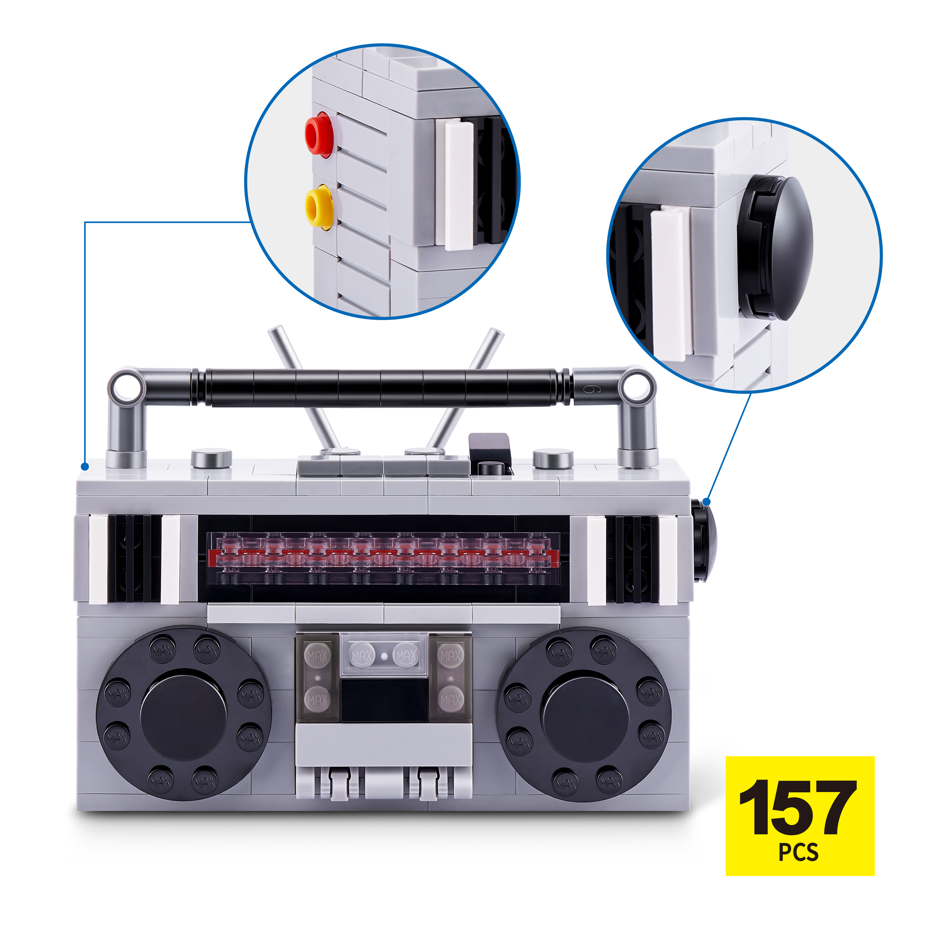 The Zoofy Group , LLC - Wholesale Build-a-Toy - Kids - ZURU MAX PREMIUM BRICKS RETRO CONSTRUCTION 15 PC PDQ12
