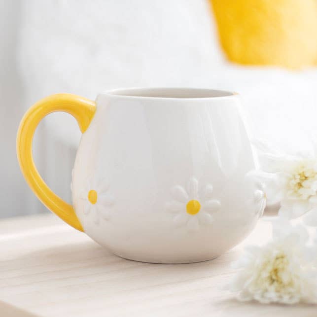 Something Different Wholesale - Wholesale Coffee Mug - Daisy Flower Rounded Mug