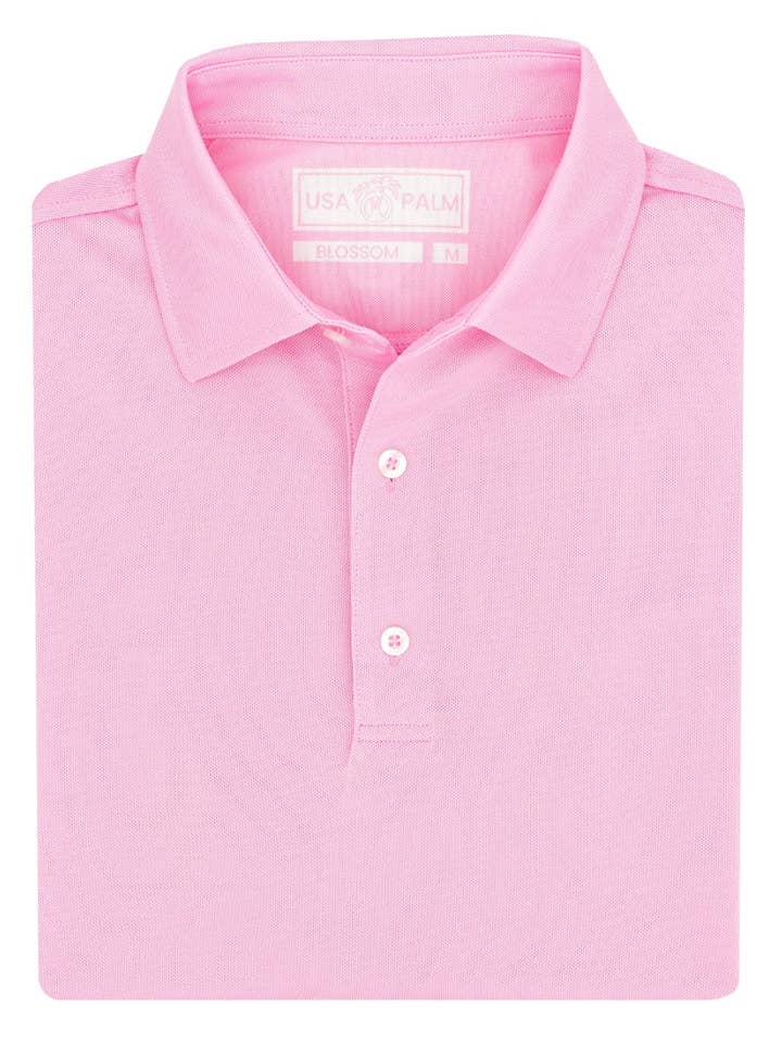 Polo de Manga Comprida em Piqué Stretch por atacado de USA Palm