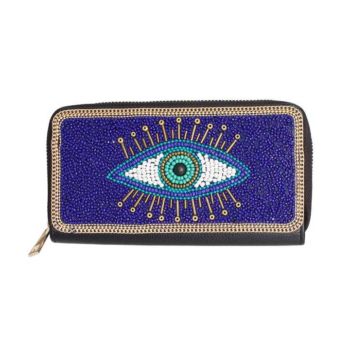 Blue Evil Eye Beaded Plånbok för wholesale av PinktownUSA