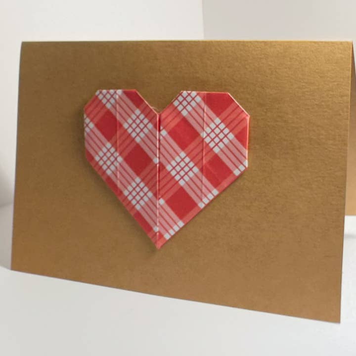 Handmade Aloha Kauai - Wholesale Everyday Greeting Card - Handmade Orgami Heart Card - Palaka Print2
