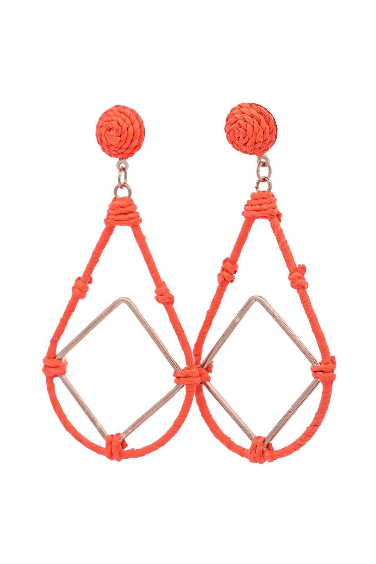 Urbanista Outlet - Vente Boucles d'oreilles pendantes - Boucles d'oreilles Raffia Open Leardrop avec Dia Drop11