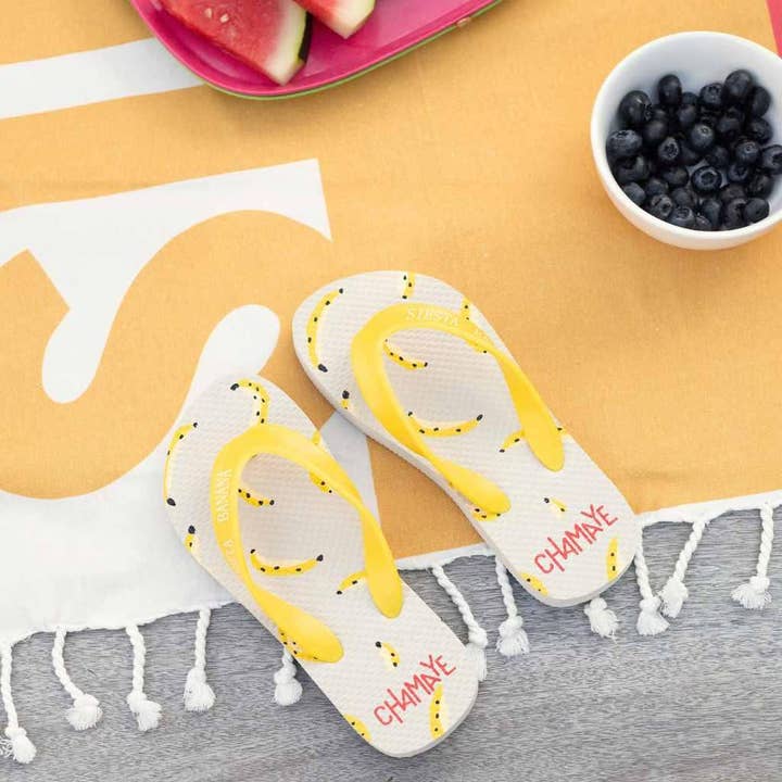 Chinelos de banana Siesta para criança ou adulto por atacado de Chamaye