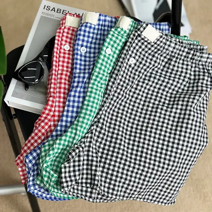 safistyle - Wholesale Shorts - Women's - Gingham High-Rise Shorts11