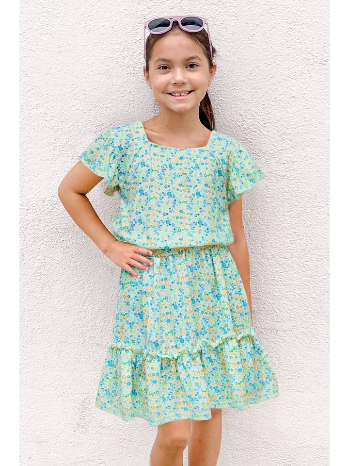GKSS-23-3056B-UM282 Girl's 2 pc Floral Skirt Set for wholesale on Faire