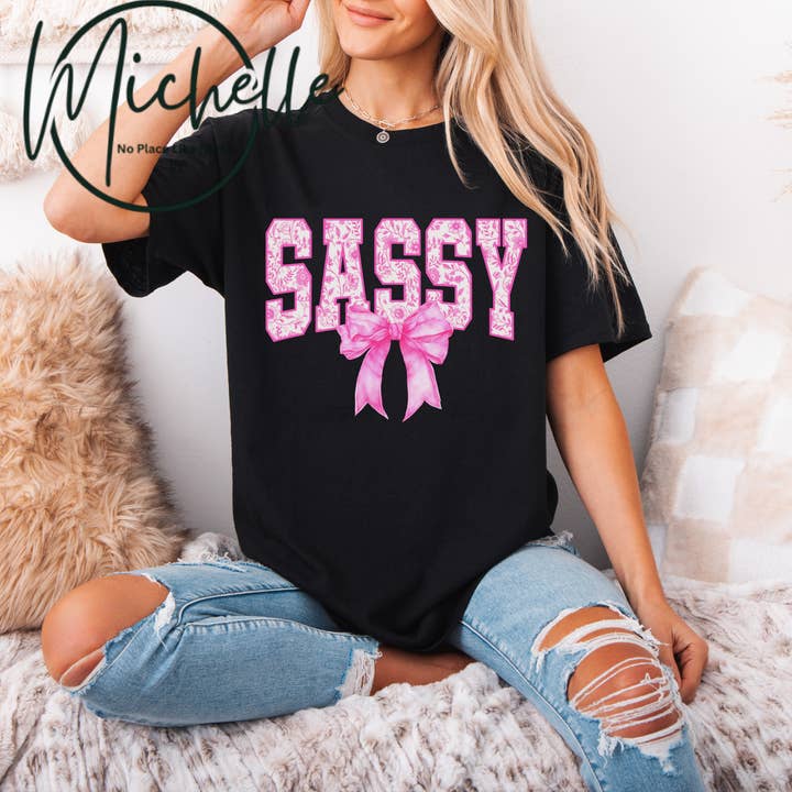 💖 Sassy Bow Graphic Tee for wholesale by Shells Primitives/No Place Like Home