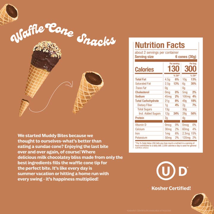 Muddy Bites - Wholesale Cookie - Milk Waffle Cones Snacks