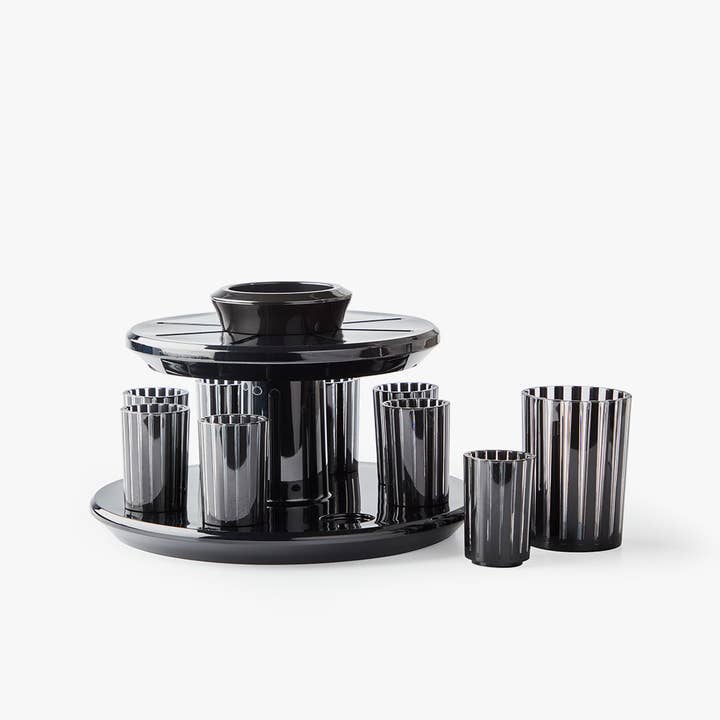 Apeloig Collection - Wholesale Wine Glass - Kiddush Wine Fountain Set Black