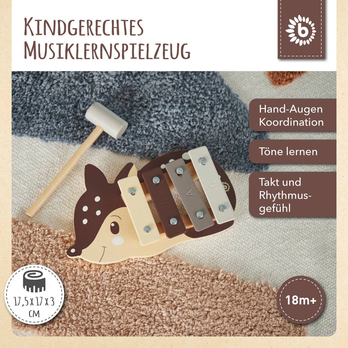 Bieco Spielwaren - Wholesale Musical Toy - Kids & Baby - Mini Xylophone Deer FSC®4