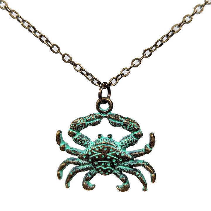 Antique Bronze Patina Crab Necklace for wholesale by Stylish Jewelry Supply