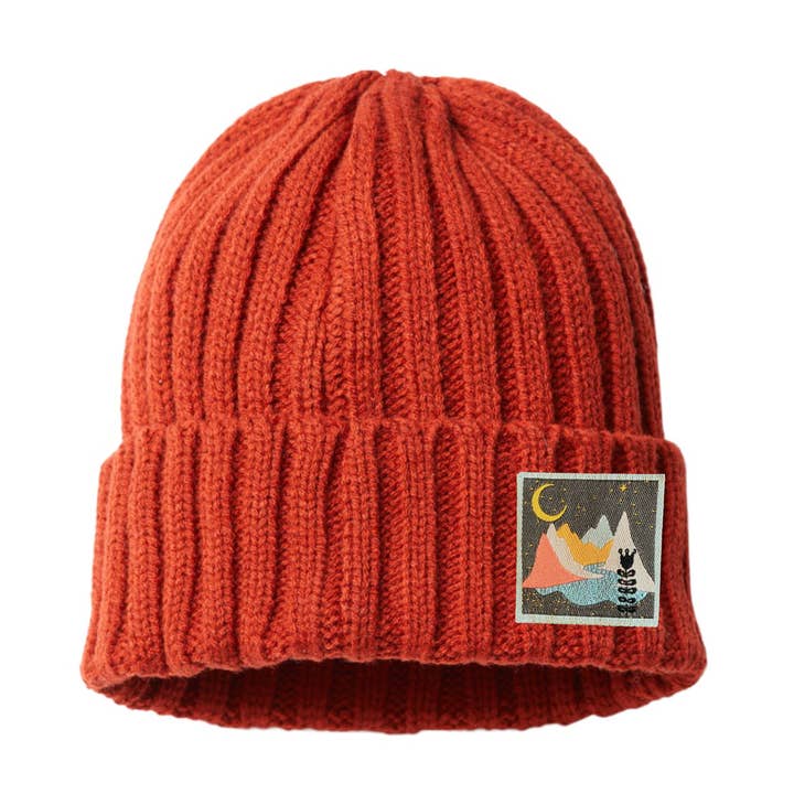 Knit Beanie-Fisherman Hat- Mountain Moon Flower Patch for wholesale by Spruce Seed