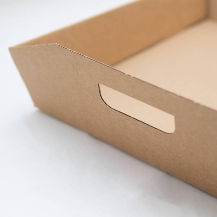 Deffrennes - Wholesale Basket - Rectangular cardboard basket in kraft color 36x28x6/9cm2