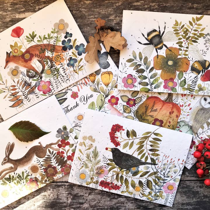 Erika's Whimsical Art – wholesale Birthday card – Plantable Seed Paper Birthday Card, Blank Inside10