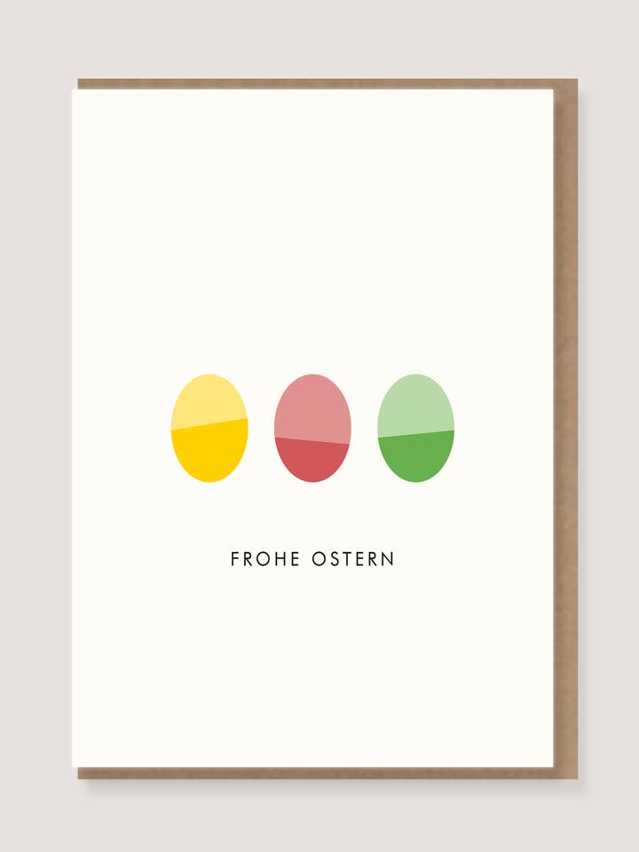 Gevouwen kaart - "Gekleurde eieren - Vrolijk Pasen" voor wholesale door LØTTEBOM