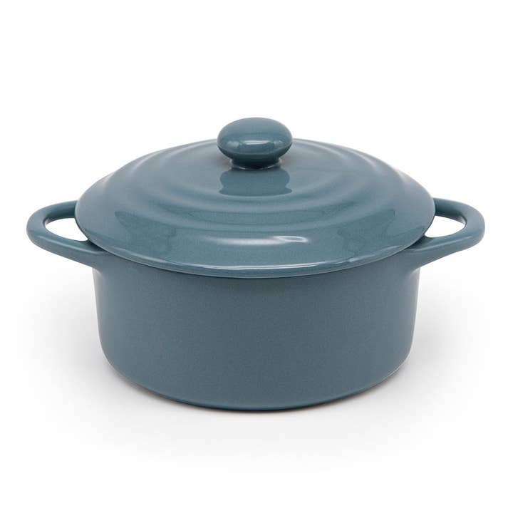 Kook - Wholesale Baking Dish - Kook Mini Casserole Dishes & Lids, Ceramic, 12 oz, Set of 4