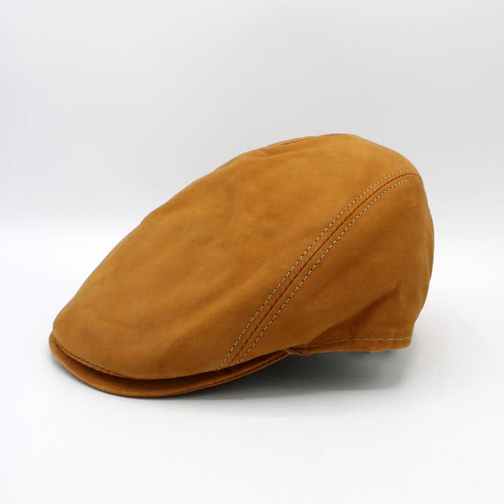 Hologramme Paris – Großhandel Newsboy Hat/Ballonmütze – Herren – Lederkappe 18258 - Camel