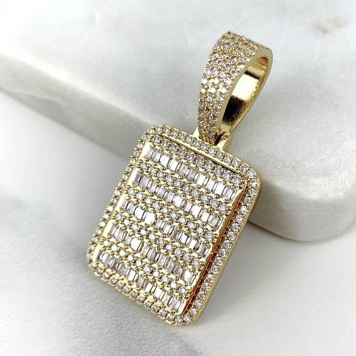 18k Gold Filled Iced Board Pendant for wholesale by Luxus Accessories