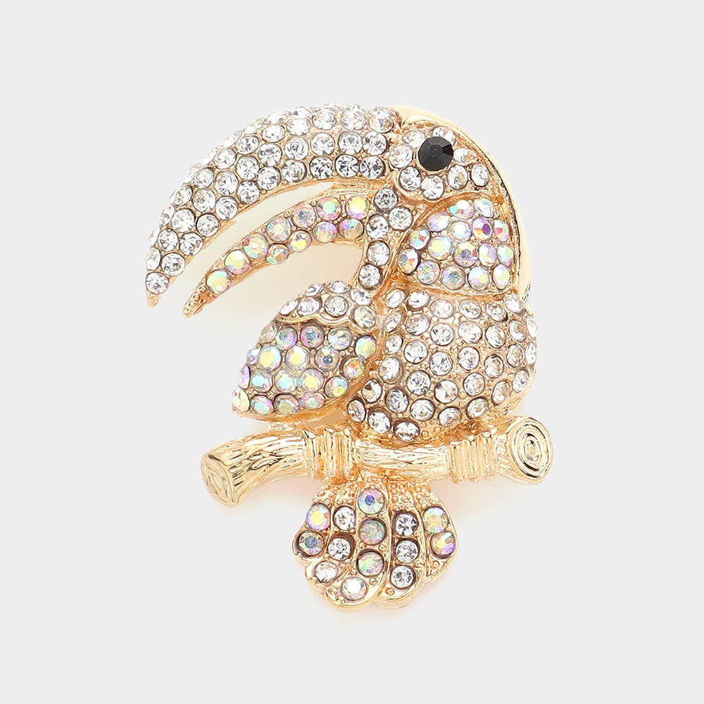 Sensibling Corp. - Wholesale Brooch - Rhinestone Pave Toucan Pin Brooch