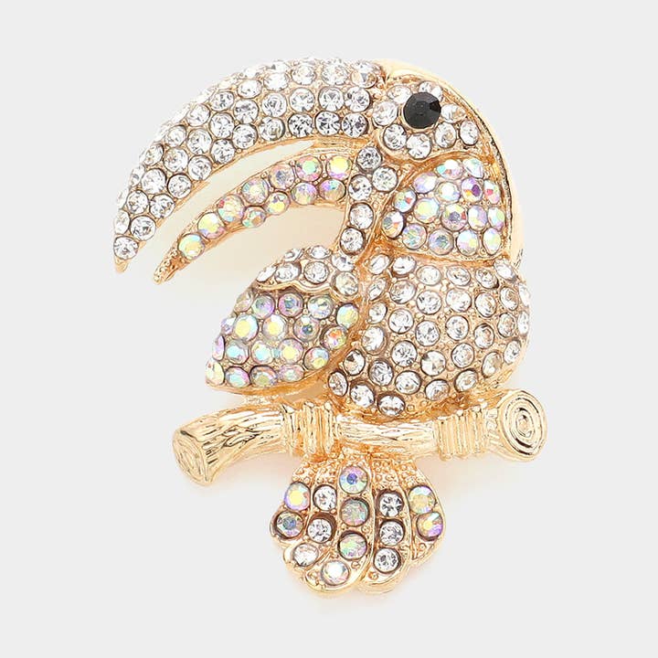 Sensibling Corp. - Wholesale Brooch - Rhinestone Pave Toucan Pin Brooch0