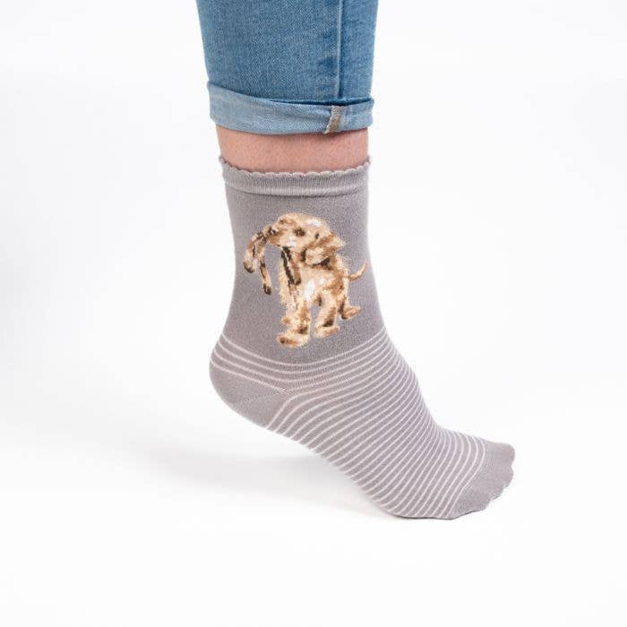 Wrendale Designs - Wholesale Socks - Women's - Dog Sock - Hopeful1