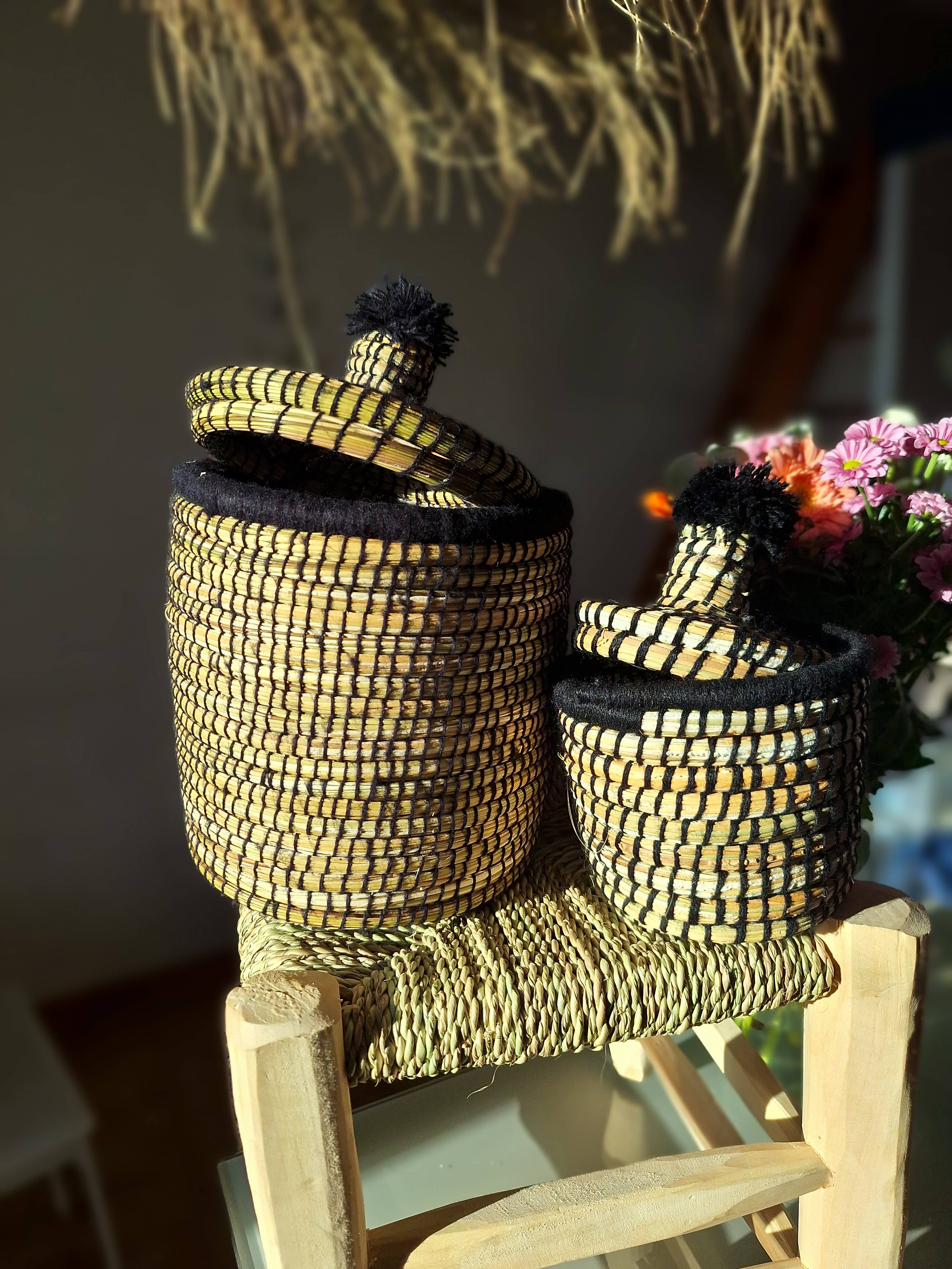 LeBazare – Großhandel Korb – Marokkanischer handgefertigter Berber-Korb mit Deckel2