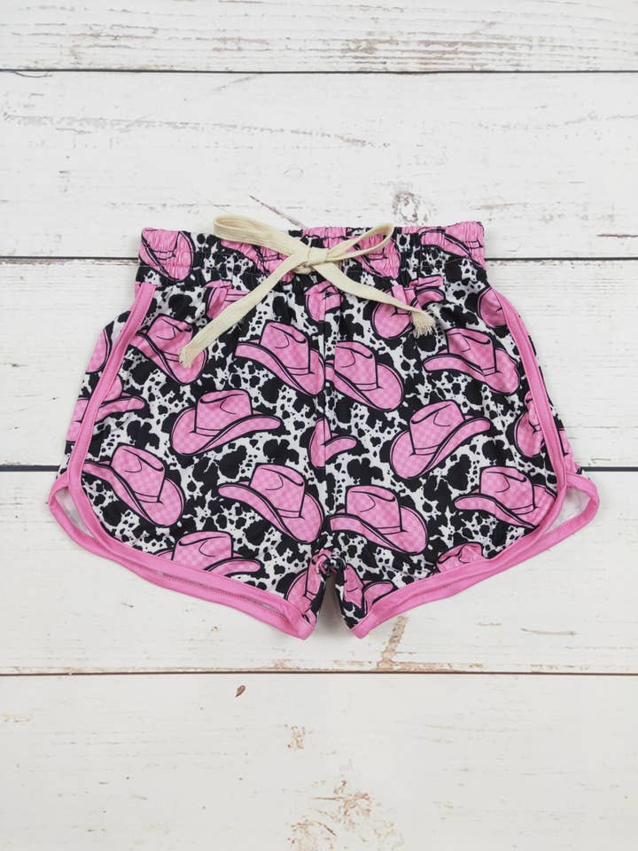 sassy kids palace - Wholesale Shorts - Kids - Girls Hat Cows Printed Western Shorts
