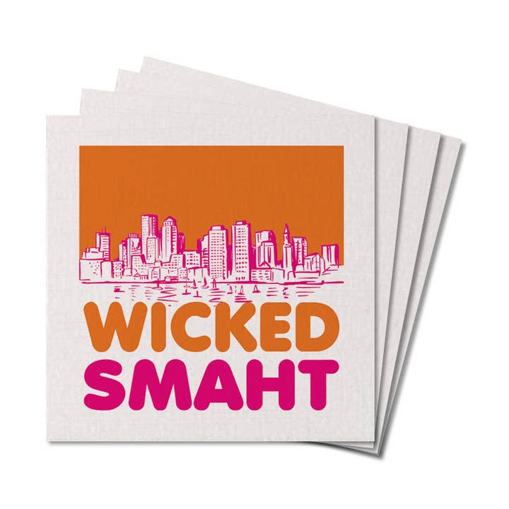 Set di sottobicchieri Wicked Smart Boston arancione e rosa per la vendita all'ingrosso da parte di Rustic Marlin