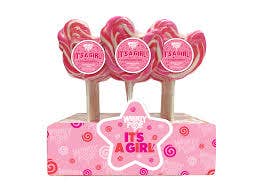 Long Island Candy Factory - Wholesale Lolly - Whirly Pop Its A Girl Displaybak van 24 stuks van 1,5 ounce0