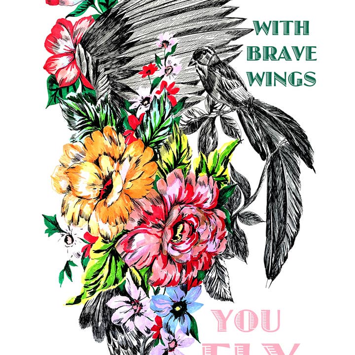 With Brave Wings You Fly Giclée Print for wholesale by Max Made Me