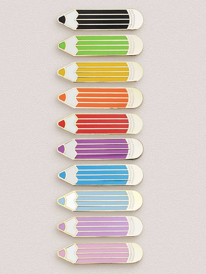 Rainbow Pencil Pins for wholesale by Ivycdraws