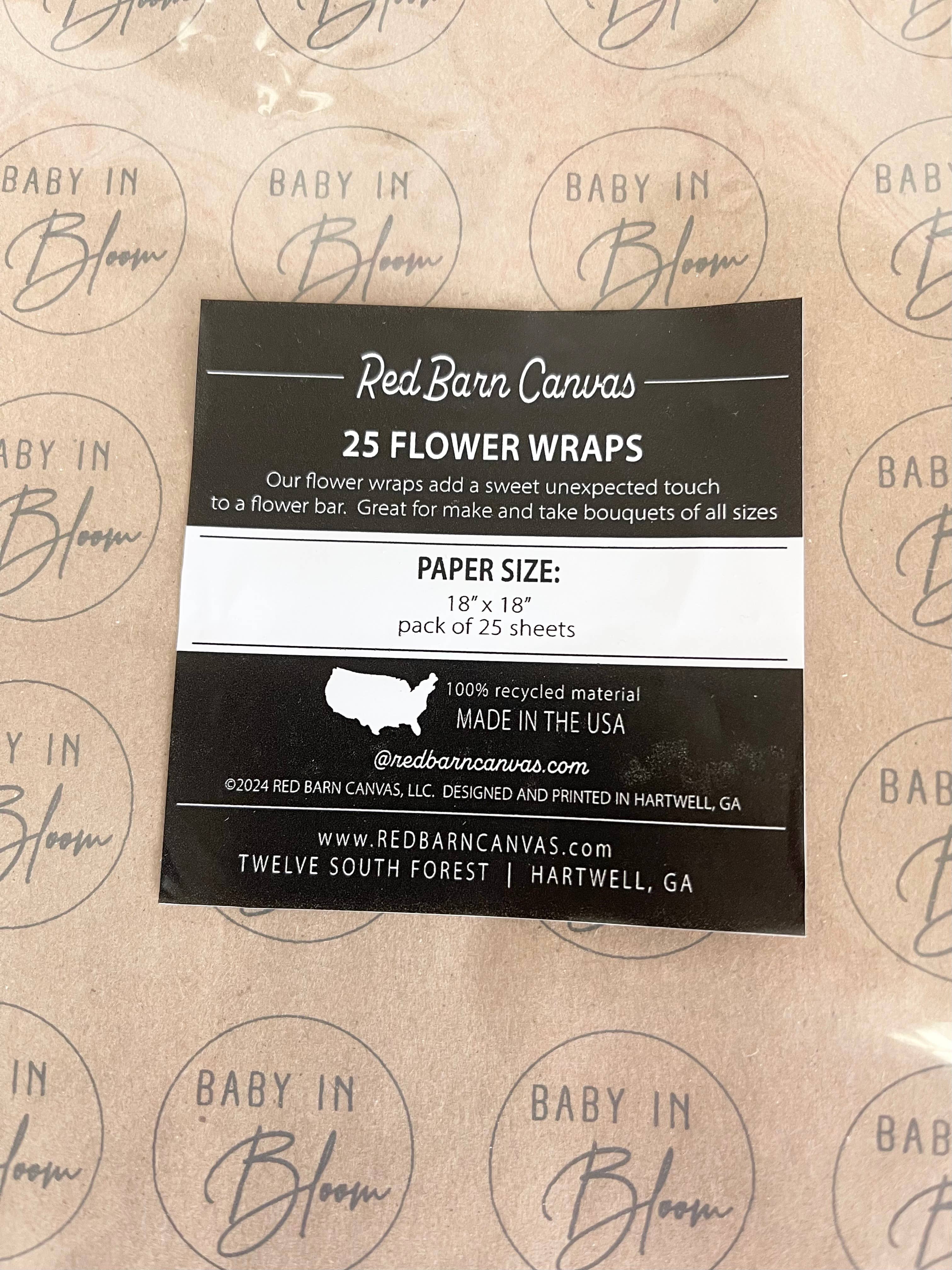 Red Barn Canvas - Wholesale Party Favor - Love Is In Bloom |  25 Flower Wraps4