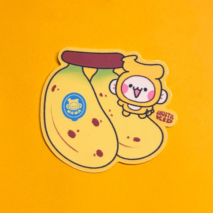 Nana on a Banana | Monkey | Vinyl Sticker for wholesale by Ghostiekid