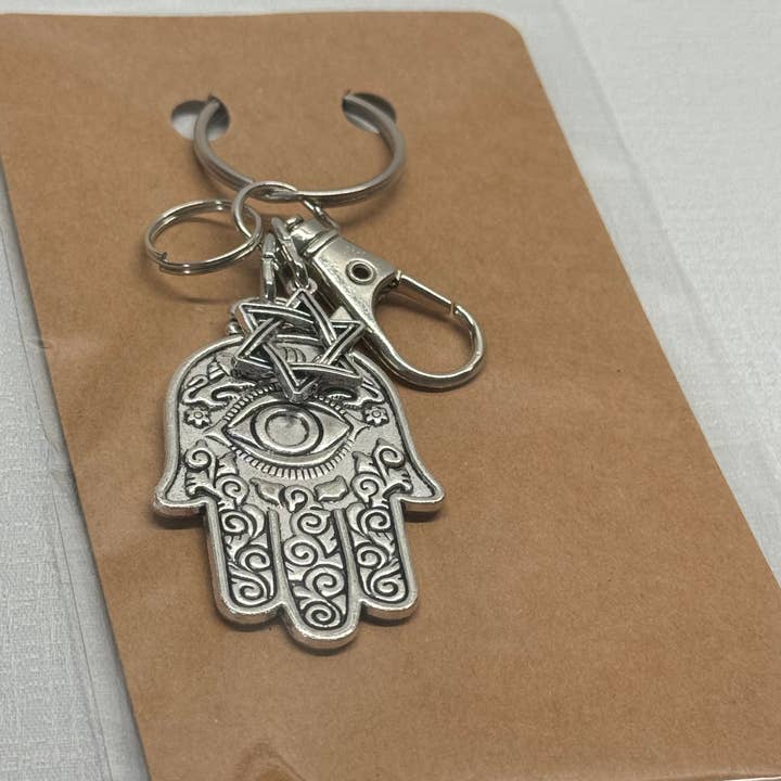 JEWISHJOY.co - Venta al por mayor Llavero - Unisex - Llavero Evil Eye/Estrella de David Hamsa | JUDAICA