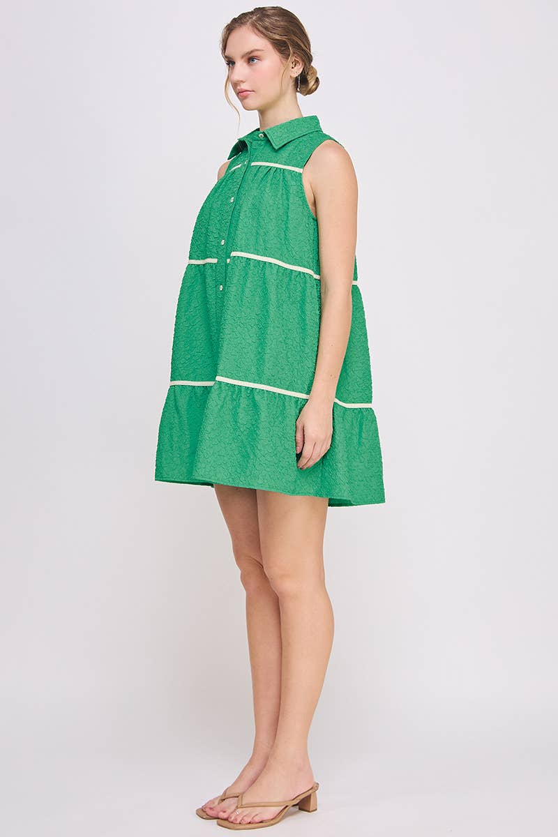 AIBLEE - Venta al por mayor Vestido - Mujer - Vestido mini de vuelo abotonado - Sin mangas7