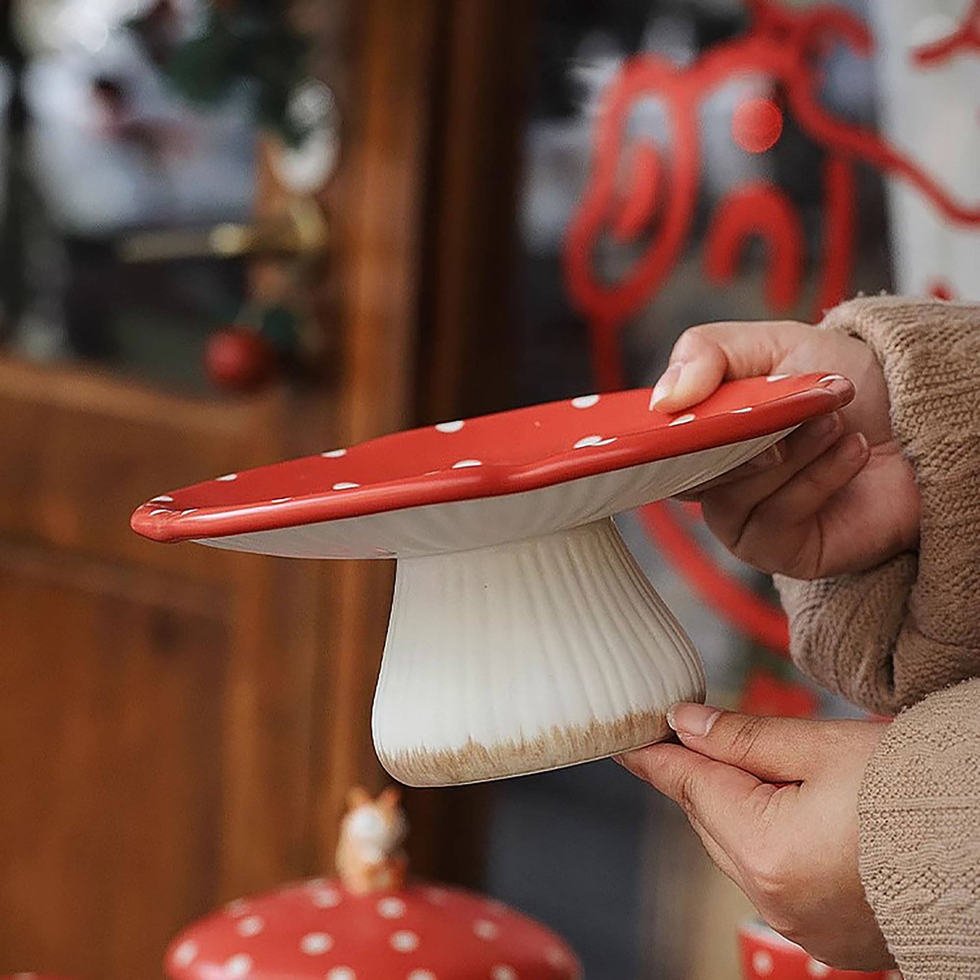 MinoCraft – Engroshandel Middagstallerken – MinoCraft keramisk tallerken med eventyrlig svampeform8