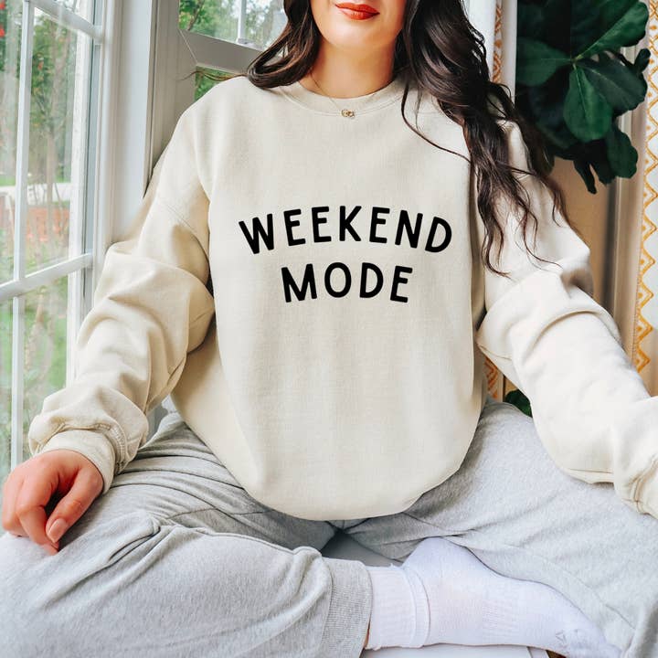 Weekend Mode Crewneck Casual Crewneck or Tee for wholesale by The Foxy Golden
