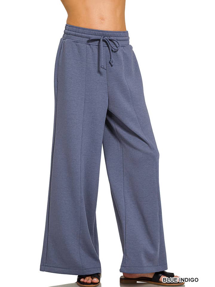 42POPS - Wholesale Pants - Women's - .....1024 Scuba Drawstring Wide Leg Pants w/ Pockets SI-289753