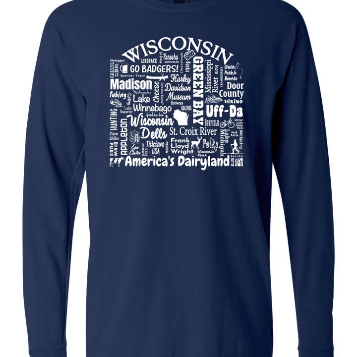 Wisconsin Dest. Unisex LS T-shirt - Where Life Takes You for wholesale by The Buffalo Works