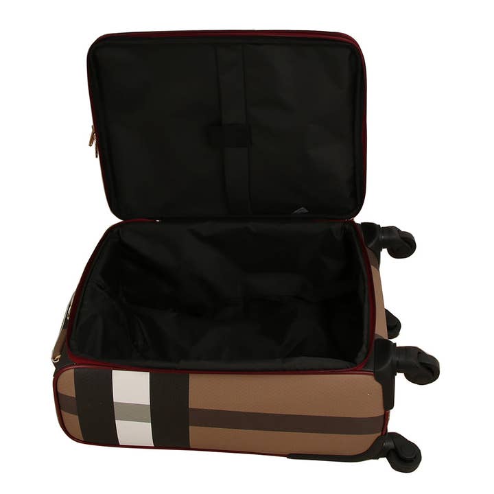 Handbag Factory Corp - Wholesale Luggage - Classic checkered pattern luggage travel bag and duffel bag3