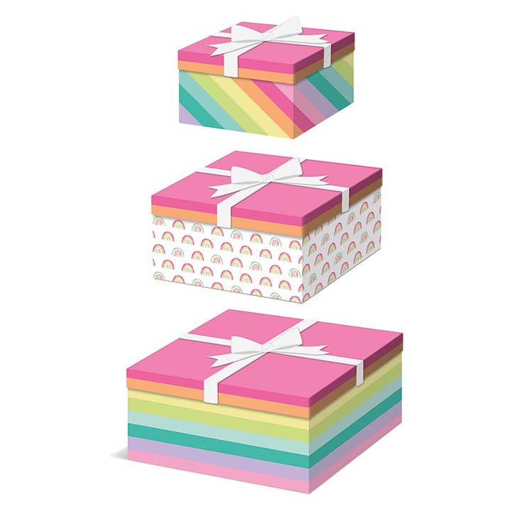 Gift Box Nested - Brights Square for wholesale by The Gift Wrap Company