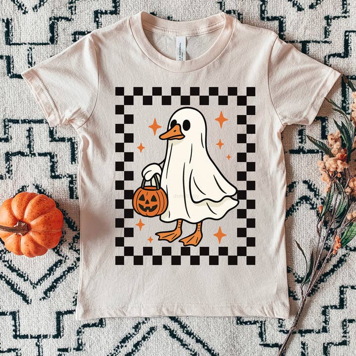 Checkered Halloween Goose DTF Heat Transfer for wholesale by Trendy Transfers