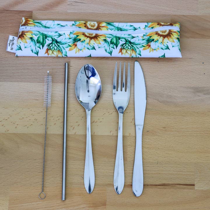 Bolsa de talheres de girassóis por atacado de Little Miss M Designs