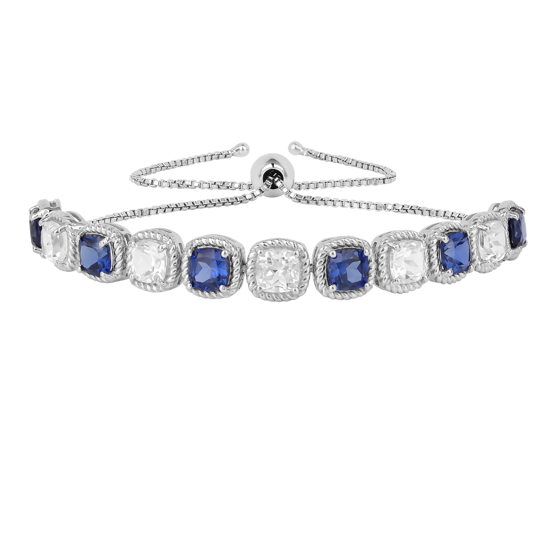 FCJ Jewelry LLC - Wholesale Tennis Bracelet - Sterling Silver Created Blue Sapphire Tennis Bracelet4