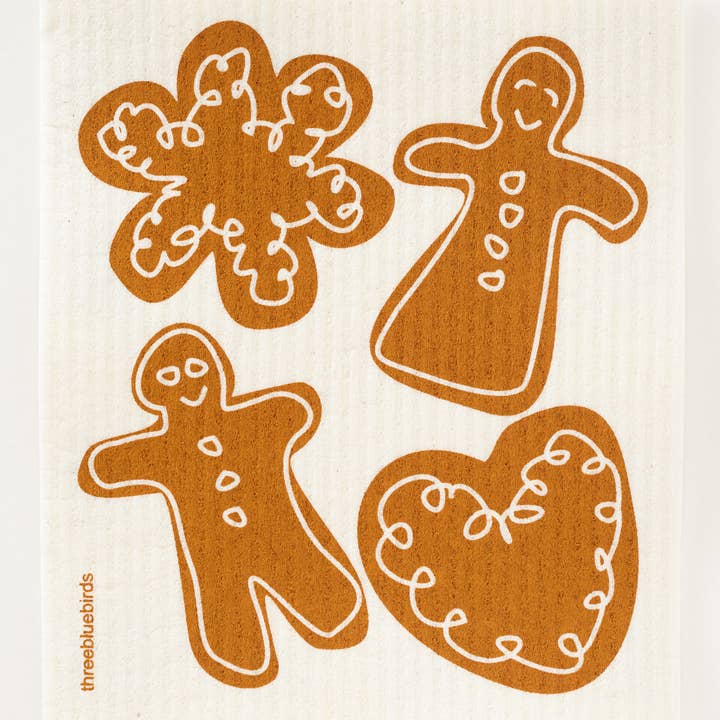 Three Bluebirds Swedish Dishcloths - Wholesale Dishcloth - Gingerbread Swedish Dishcloth0