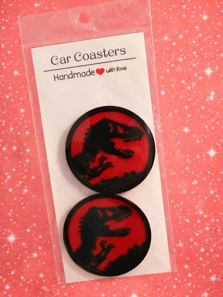 Jurassic Car Coasters for wholesale by DLC Creations