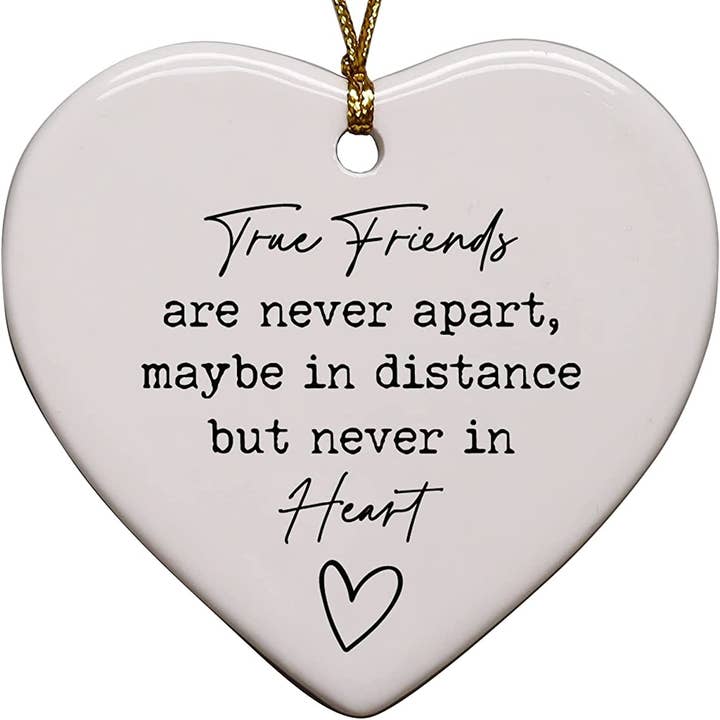 Cedar Crate Market - Wholesale Ornament - True Friends Are Never Apart Heart Ornament3