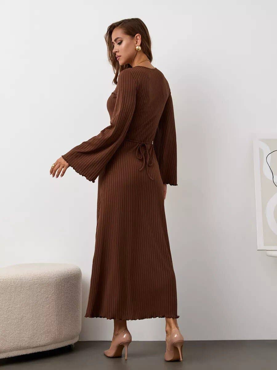 Lily Clothing - Wholesale Dress - Women's - Loose U collar back strap flared sleeve dress8