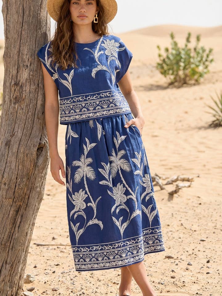 Conjunto de Duas Peças Bordado por atacado de RUBIENN